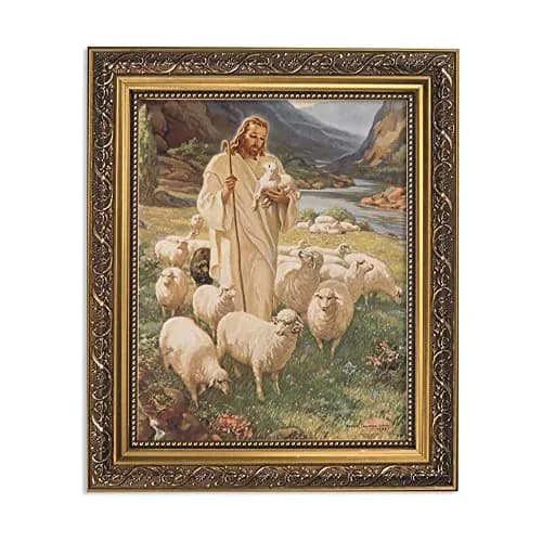 Gerffert Christian Wall Décor Ornate Gold Framed Artwork, 11 x 13-Inch | Psalm 23 Inspiration for Faith thumbnail 1