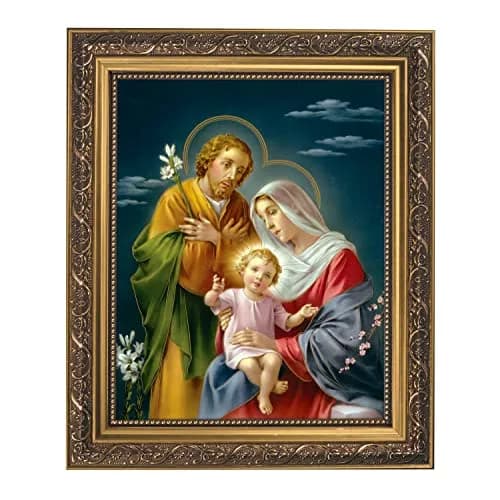 Christian Brands Holy Family Wall Décor 11 x 13-Inch Gold Framed Religious Artwork thumbnail 1