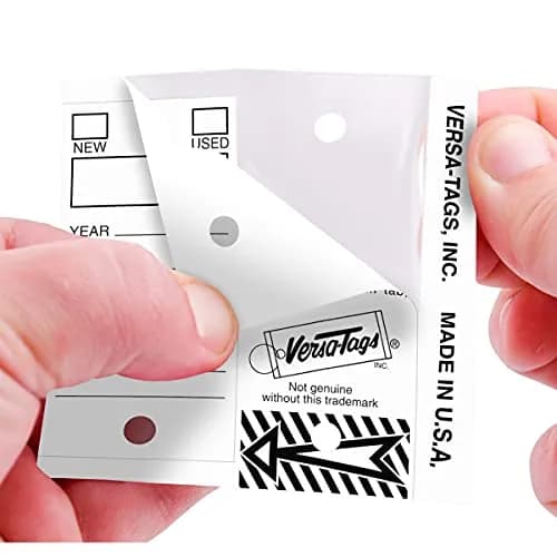 Versa-Tags White Self-Protecting Key Tags with Split Rings | Durable, Tear-Resistant Vehicle & Office Key Labels thumbnail 4