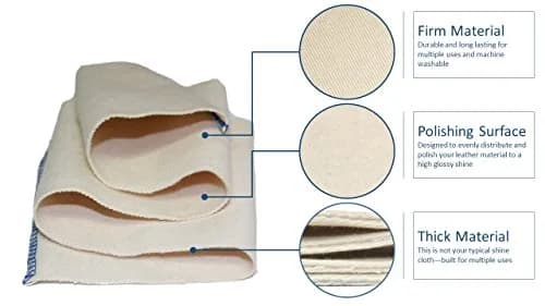 FeetPeople Shoe Shine Buffing Cloth 6 Pack | Mirror Finish, Thick Cotton Blend, 20 x 5 inches thumbnail 3