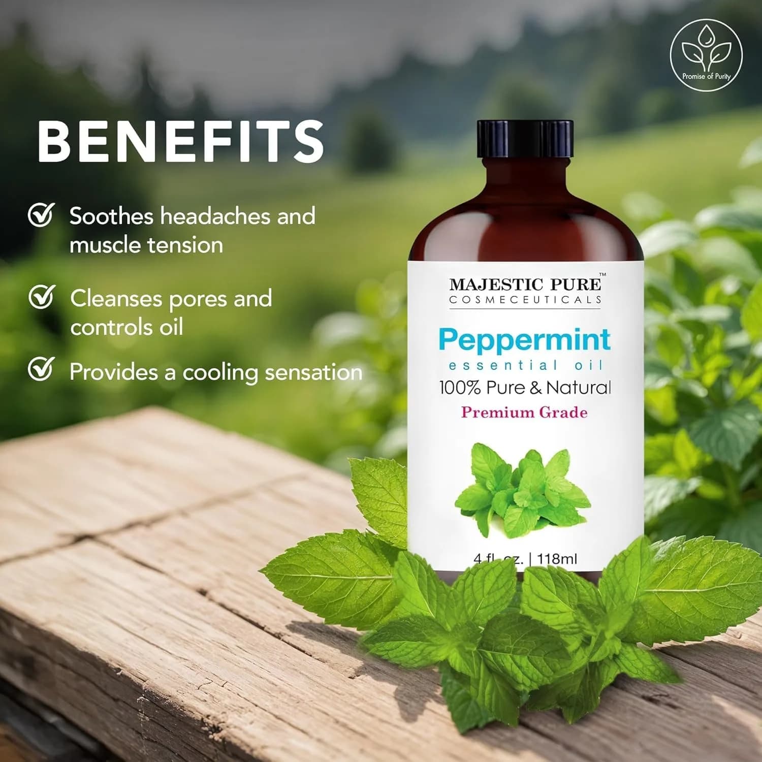 Majestic Pure Peppermint Essential Oil 4 Fl Oz (118ml) | 100% Pure, Natural, Premium Grade - view 4