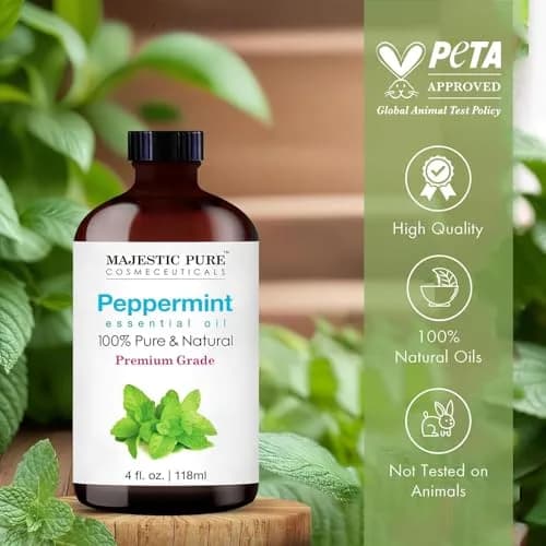 Majestic Pure Peppermint Essential Oil 4 Fl Oz (118ml) | 100% Pure, Natural, Premium Grade thumbnail 5