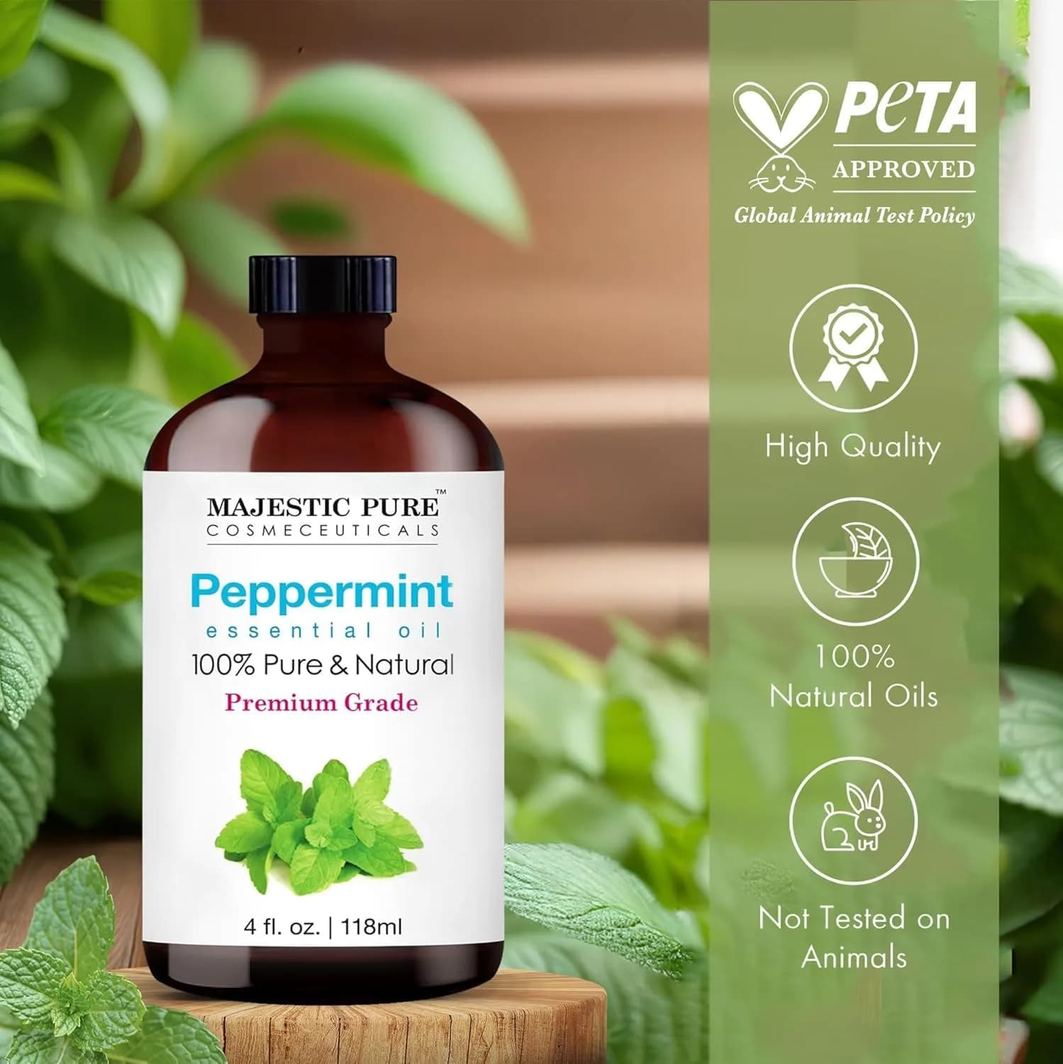 Majestic Pure Peppermint Essential Oil 4 Fl Oz (118ml) | 100% Pure, Natural, Premium Grade - view 5