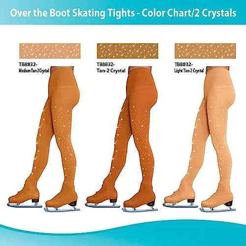 ChloeNoel Figure Skating Tan Over The Boot Tights TB8832 Large | Medium Weight, Soft Matte Finish, Adult Female thumbnail 7