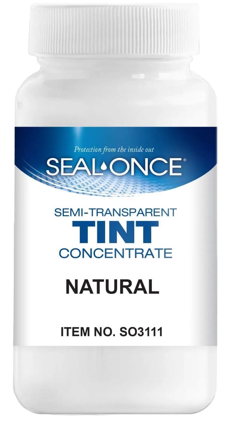 Seal-Once Semi-Transparent Multi-Surface Wood Stain Tint, Natural | Water-Based, UV-Resistant, 4 Fl Oz