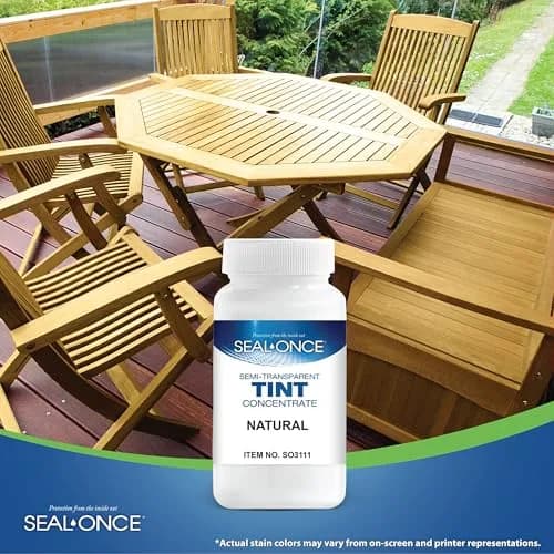 Seal-Once Semi-Transparent Multi-Surface Wood Stain Tint, Natural | Water-Based, UV-Resistant, 4 Fl Oz thumbnail 4