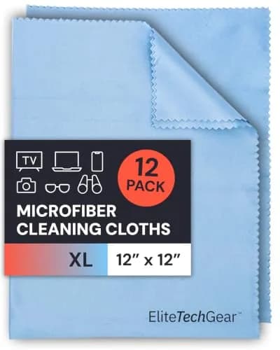 Elite Tech Gear Microfiber Eyeglass Cleaning Cloth, 12-Pack Blue, 12x12 | Streak-Free, Safe for Coated Lenses thumbnail 1