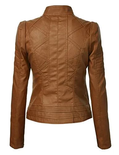 Made By Johnny Womens Vegan Leather Motorcycle Jacket Medium | Faux Leather, Fall Style thumbnail 4