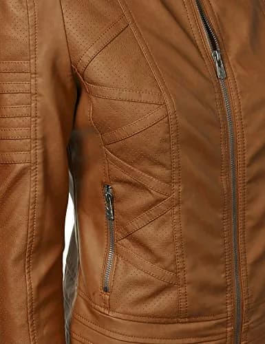 Made By Johnny Womens Vegan Leather Motorcycle Jacket Medium | Faux Leather, Fall Style thumbnail 5