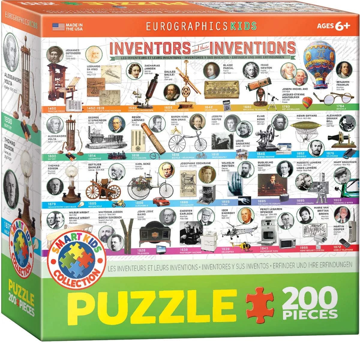 EuroGraphics Great Inventions Jigsaw Puzzle 200-Piece | Educational STEM Learning Puzzle — 200 Piece Puzzle