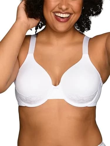 Vanity Fair Full Figure Lace Back Smoothing Bra 42C | 4-Way Stretch, Lightly Lined Cups thumbnail 1