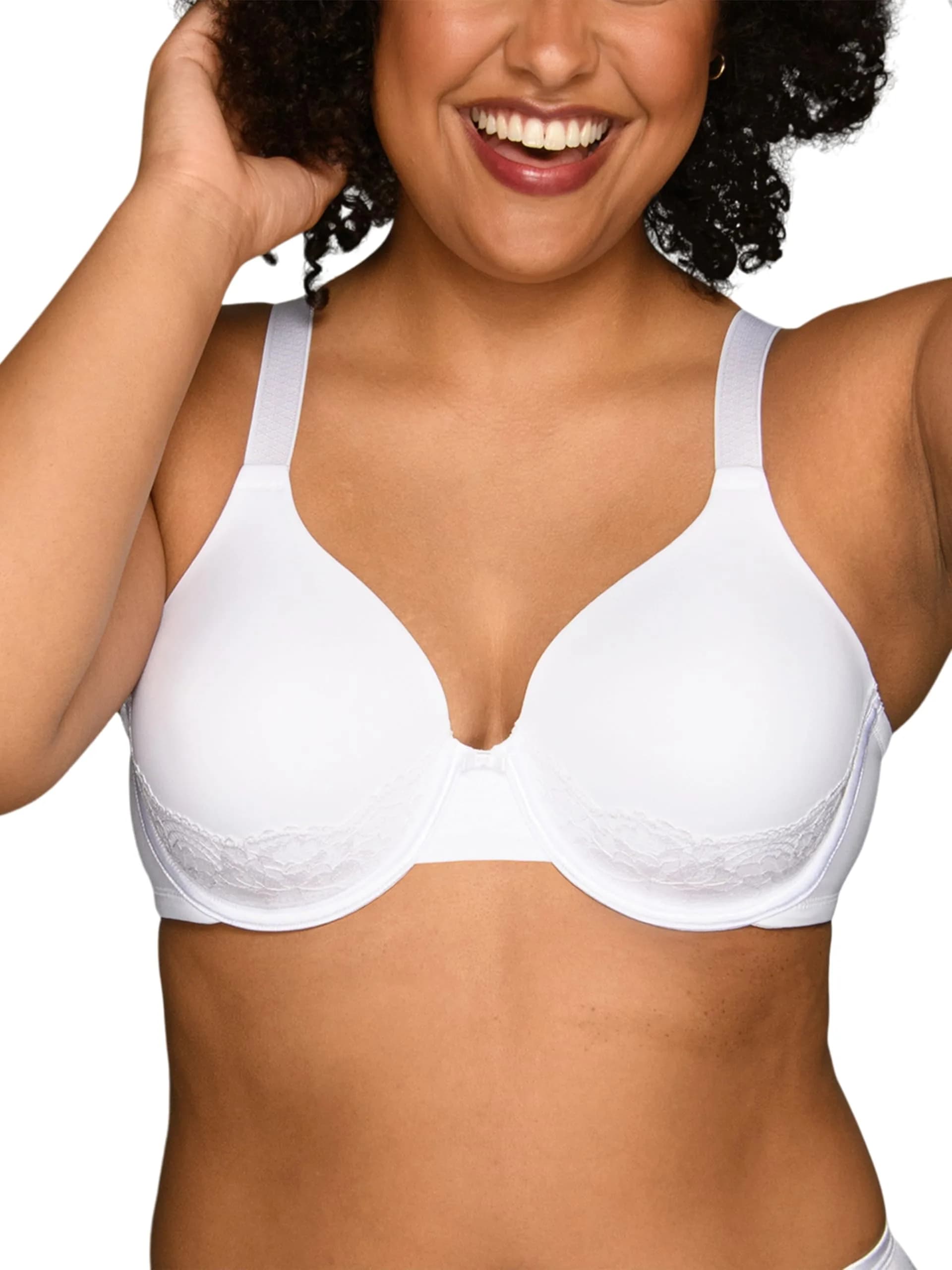 Vanity Fair Full Figure Lace Underwire Bra 38D | Support & Feminine Style (70-120 chars) — White