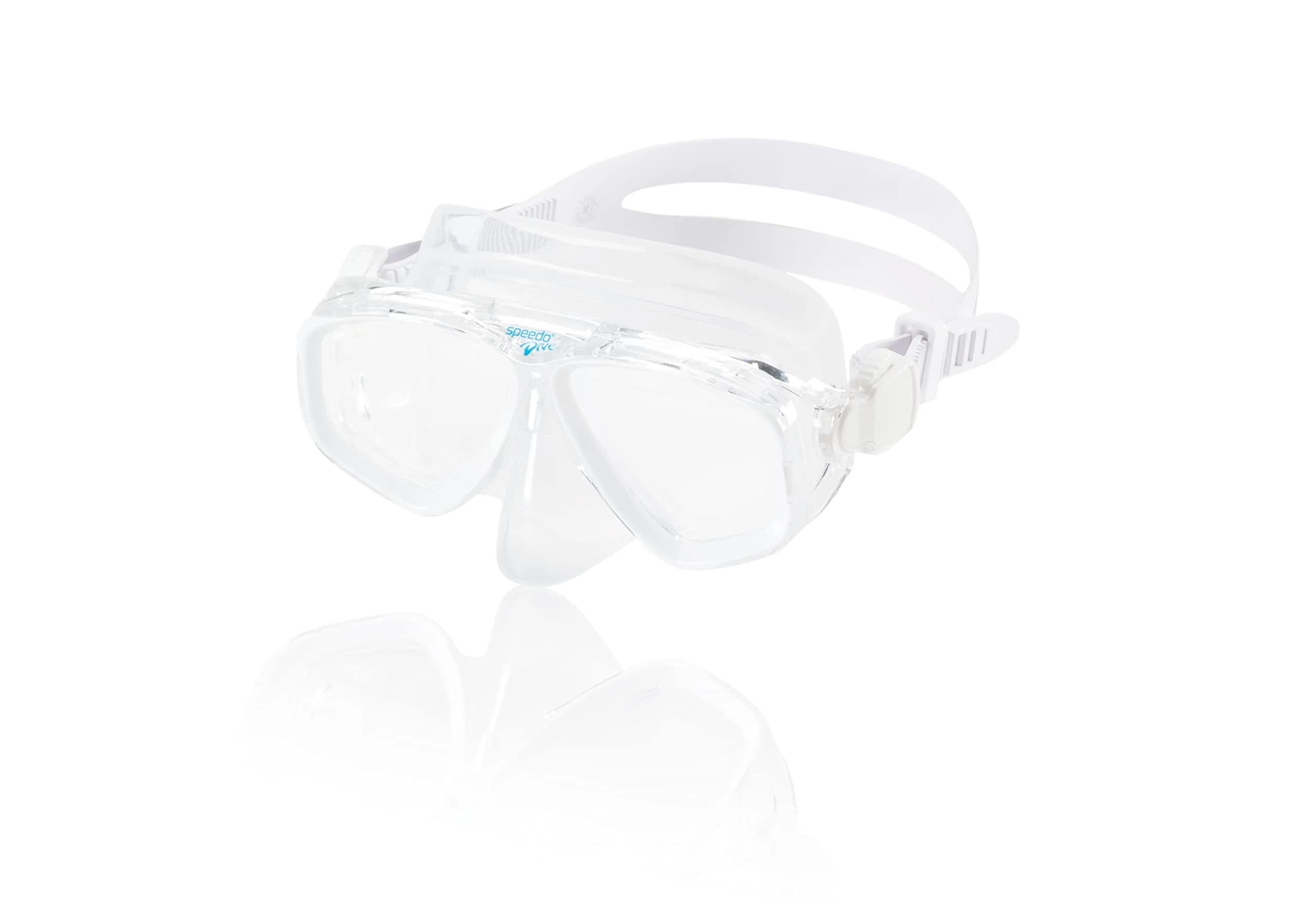 Speedo Unisex-Adult Swim Snorkel Dive Mask Anti-Fog with Nose Cover Adventure Series, M Clear, One Size