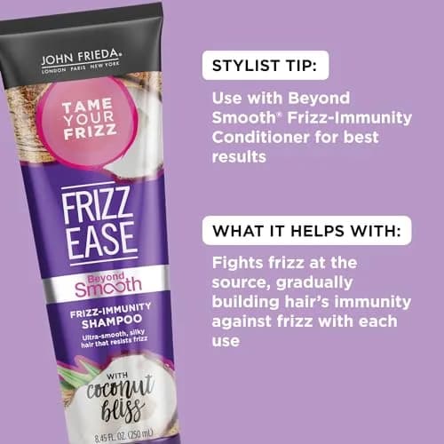 John Frieda Frizz Ease Beyond Smooth Frizz-Immunity Shampoo 8.45 Oz | Anti-Humidity & Frizz-Resistant thumbnail 2