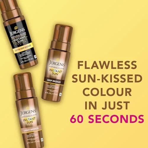 Jergens Natural Glow Instant Sun Mousse, Light Bronze Tan, 177ml (6 fl oz) | Streak-Free Body Bronzer thumbnail 9
