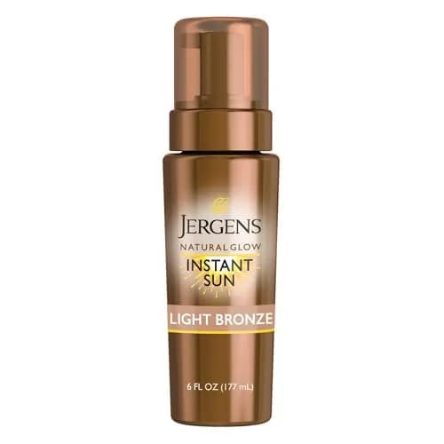 Jergens Natural Glow Deep Bronze Self Tanning Mousse 177ml (6 fl oz) | Instant Tan for Body — (6 Fl Oz), Self Tanning Mousse