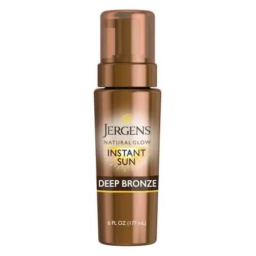 Jergens Natural Glow Deep Bronze Self Tanning Mousse 177ml (6 fl oz) | Instant Tan for Body — (6 Fl Oz), Self Tanning Mousse