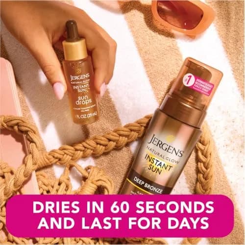 Jergens Natural Glow Deep Bronze Self Tanning Mousse 177ml (6 fl oz) | Instant Tan for Body thumbnail 5
