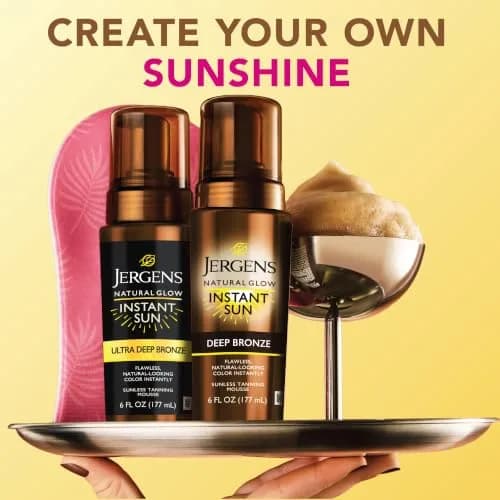 Jergens Natural Glow Deep Bronze Self Tanning Mousse 177ml (6 fl oz) | Instant Tan for Body thumbnail 8