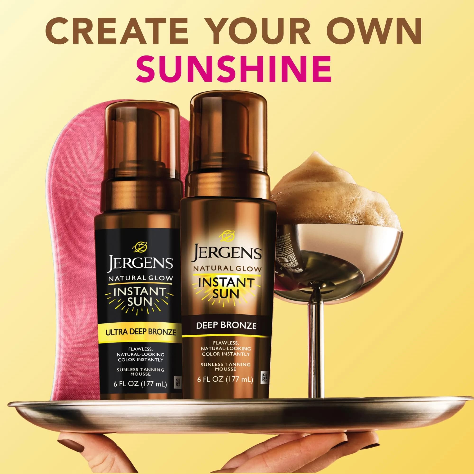 Jergens Natural Glow Deep Bronze Self Tanning Mousse 177ml (6 fl oz) | Instant Tan for Body - view 8