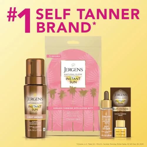 Jergens Natural Glow Deep Bronze Self Tanning Mousse 177ml (6 fl oz) | Instant Tan for Body thumbnail 9