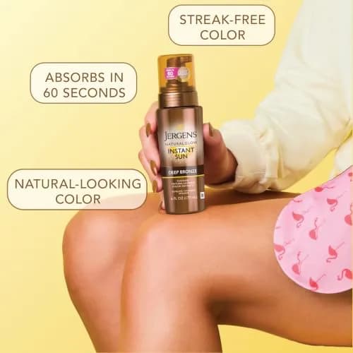 Jergens Natural Glow Deep Bronze Self Tanning Mousse 177ml (6 fl oz) | Instant Tan for Body thumbnail 2