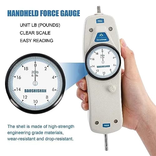 BAOSHISHAN DL Push Pull Force Gauge 9.07 kg (20 lb) | Accurate Force Measurement for Industry & Labs thumbnail 2