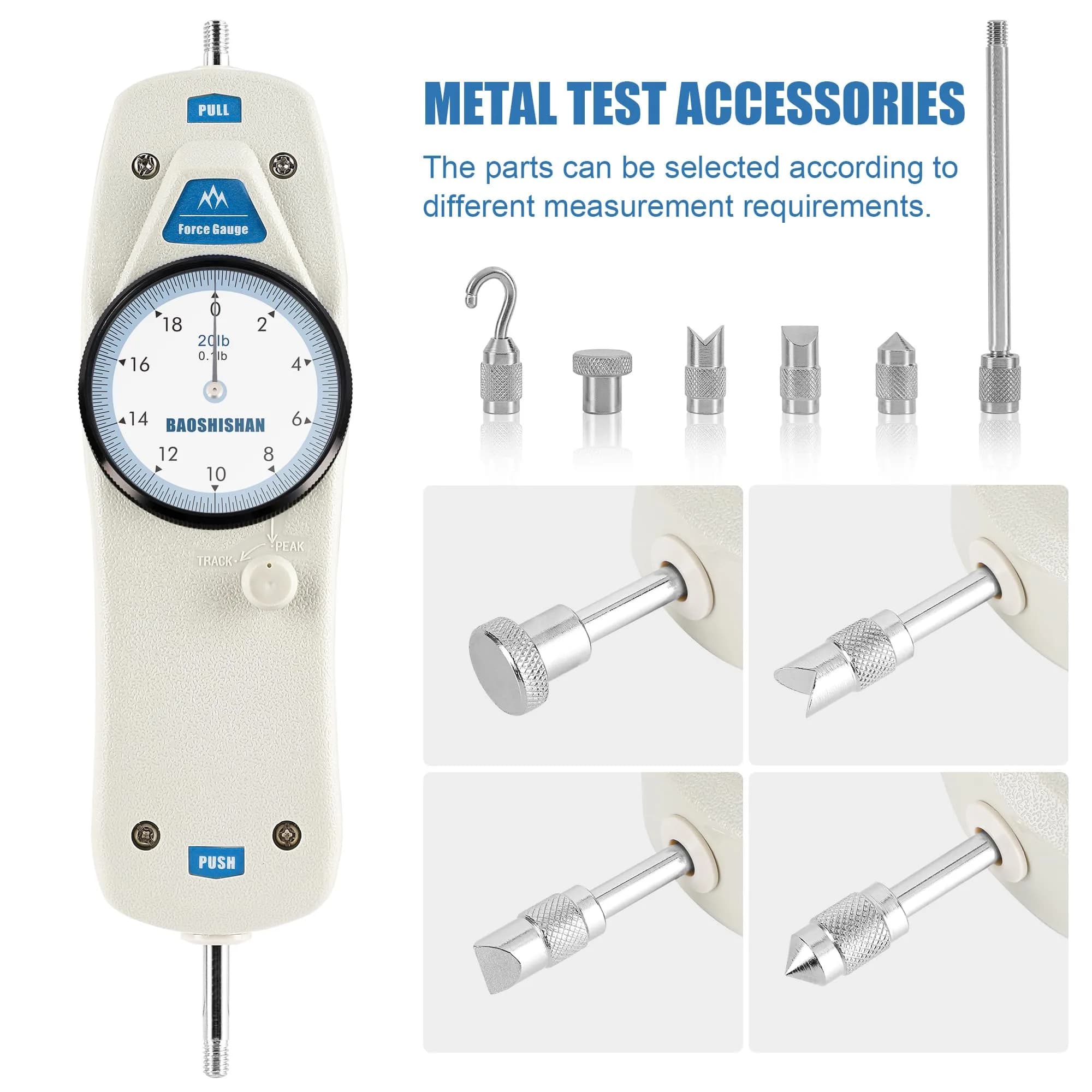 BAOSHISHAN DL Push Pull Force Gauge 9.07 kg (20 lb) | Accurate Force Measurement for Industry & Labs - view 4