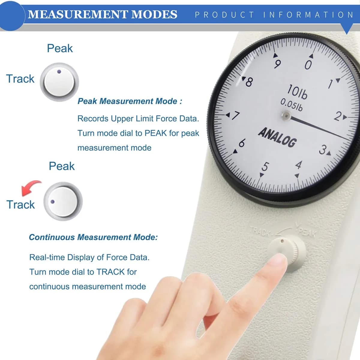 BAOSHISHAN DL-10 10lb Force Gauge | 4.45 kg (10 lb) Push Pull Tester with Calibration Certificate - view 4