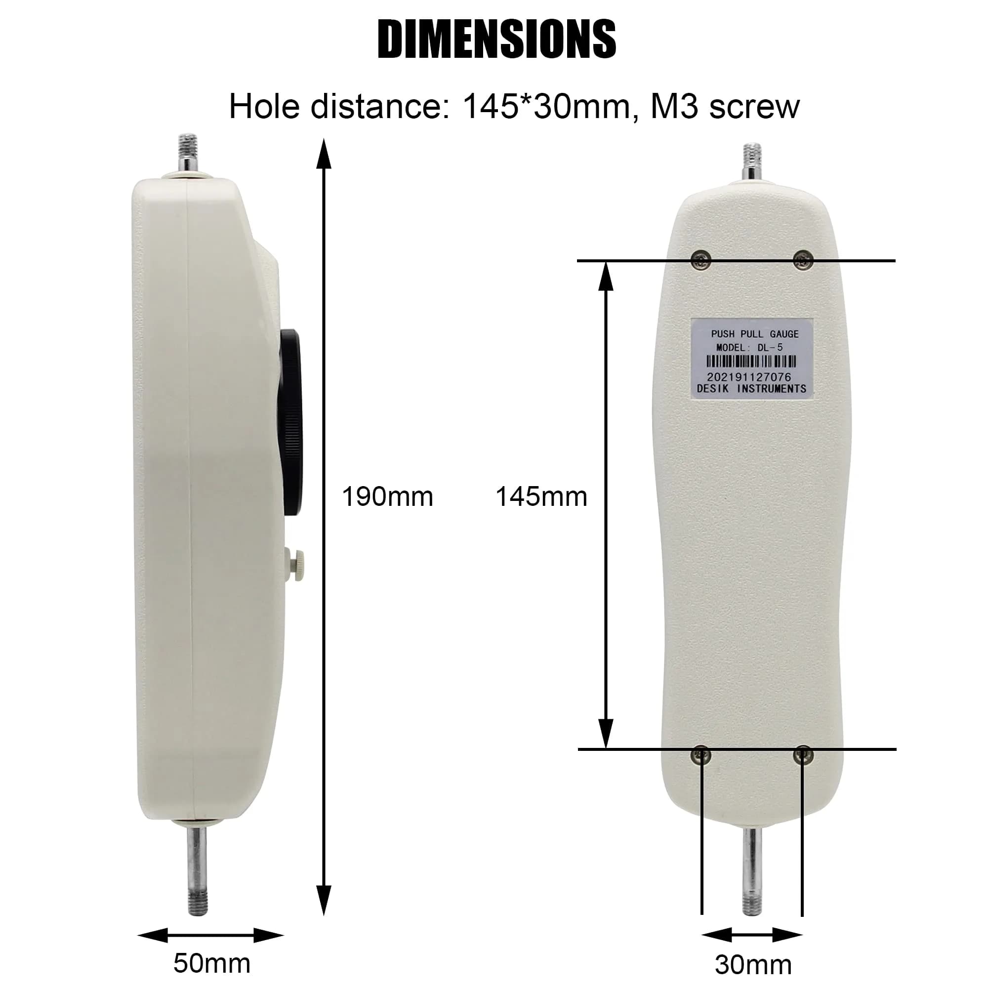 BAOSHISHAN DL 5lb Push Pull Force Gauge Meter with Calibration Certificate & Carrying Case | 0.025lb Resolution - view 5