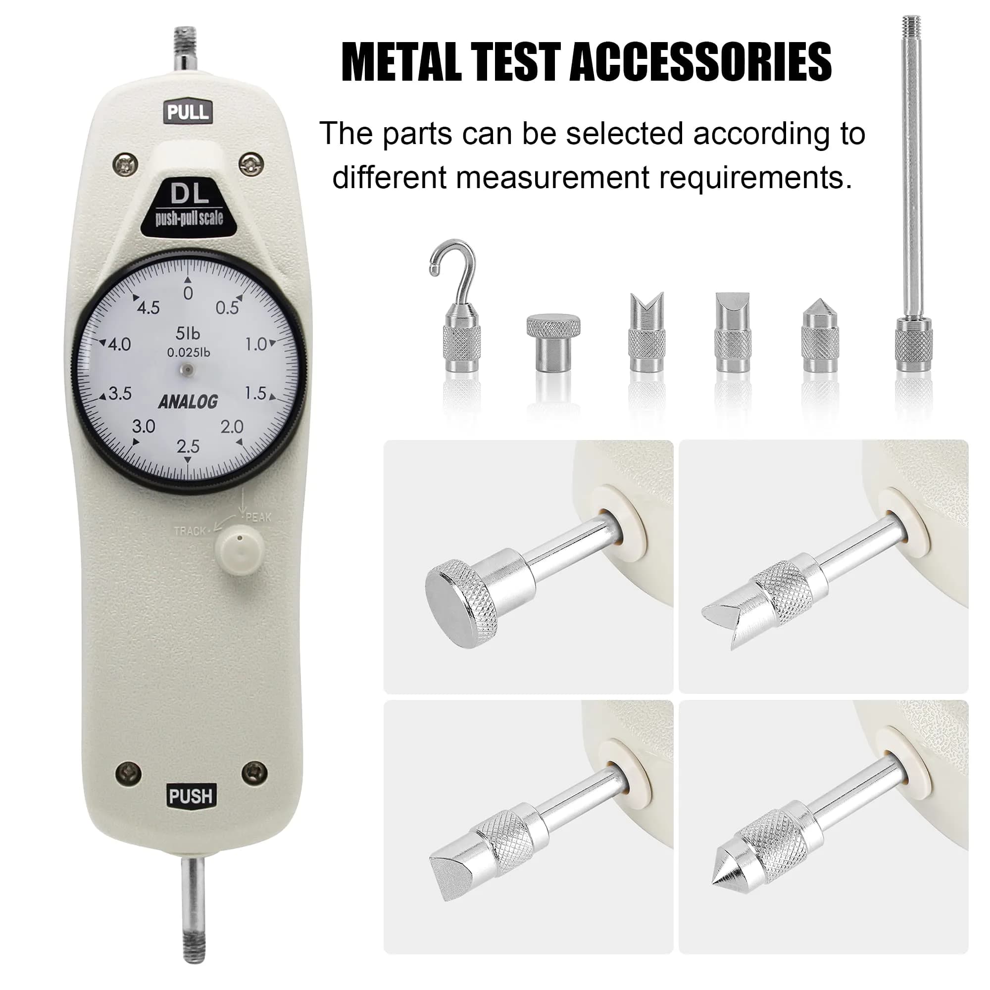 BAOSHISHAN DL 5lb Push Pull Force Gauge Meter with Calibration Certificate & Carrying Case | 0.025lb Resolution - view 2