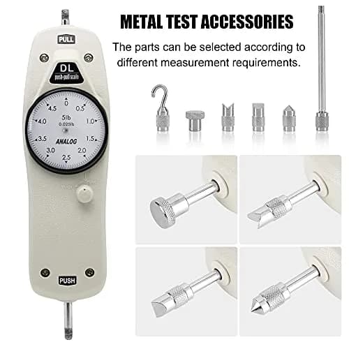 BAOSHISHAN DL 5lb Push Pull Force Gauge Meter with Calibration Certificate & Carrying Case | 0.025lb Resolution thumbnail 2
