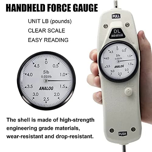 BAOSHISHAN DL 5lb Push Pull Force Gauge Meter with Calibration Certificate & Carrying Case | 0.025lb Resolution thumbnail 3