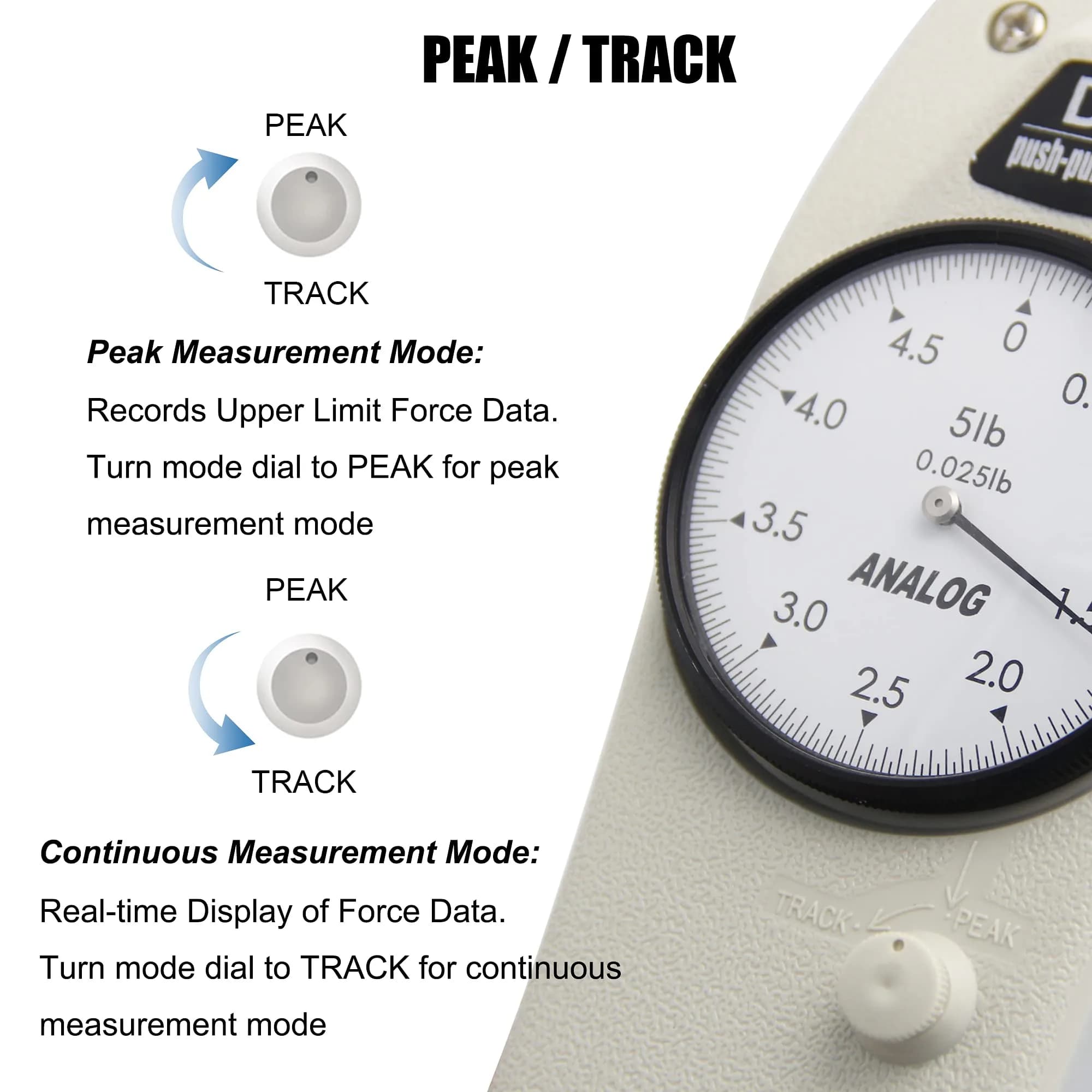 BAOSHISHAN DL 5lb Push Pull Force Gauge Meter with Calibration Certificate & Carrying Case | 0.025lb Resolution - view 4