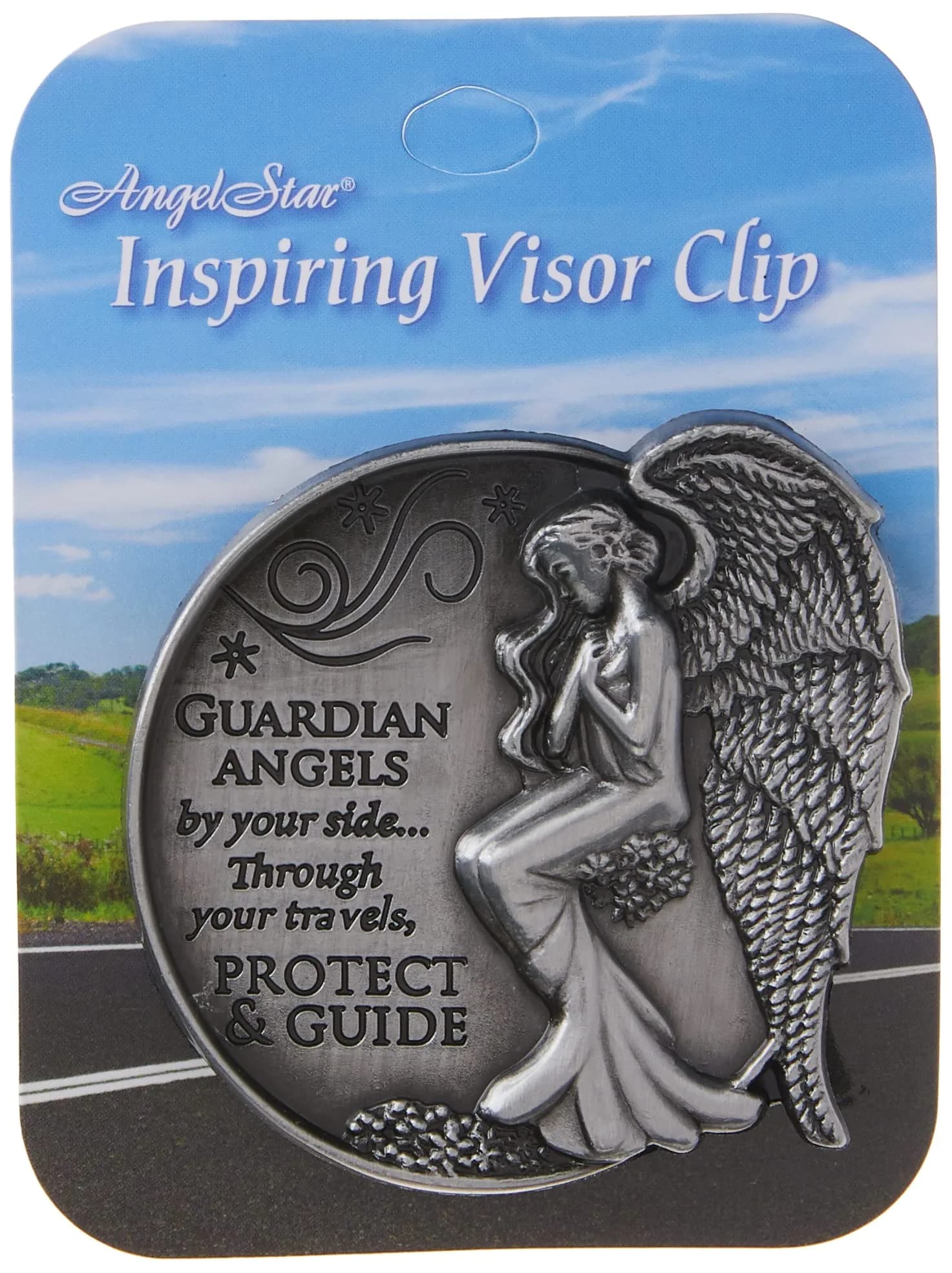 AngelStar Guardian Angel Visor Clip Accent 2.5cm (1 inch) | Metal Clip for Safe Driving - view 5