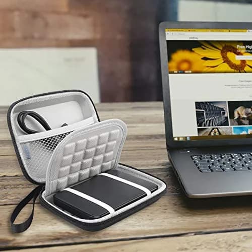 Lacdo Black Portable Hard Drive Case for WD Elements/My Passport, 14.2cm x 11.2cm x 3.8cm | Protects Drives from Water & Shocks thumbnail 7