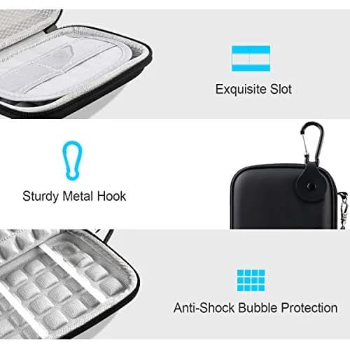 Lacdo Black Portable Hard Drive Case for WD Elements/My Passport, 14.2cm x 11.2cm x 3.8cm | Protects Drives from Water & Shocks thumbnail 3