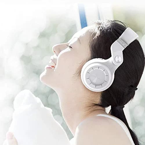Bluedio T2 Plus Turbine Wireless Bluetooth Headphones with Mic/Micro SD Card Slot/FM Radio (White) | Over Ear, Foldable, 40hrs BT thumbnail 7