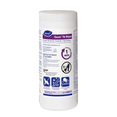 Oxivir Diversey Tb Disinfectant Wipes, 60 Count Canister | EPA Registered Hydrogen Peroxide Formula thumbnail 1