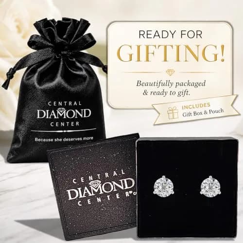 Central Diamond Center 14K Gold Post Martini Stud Earrings 7.50mm | Platinum Plated & 3.00cttw thumbnail 6