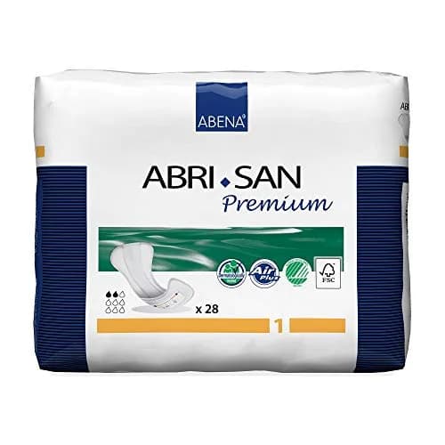 Abena Abri San Premium Incontinence Pads for Women Size 1 | 280 Count, Breathable & Odor-Proof thumbnail 1