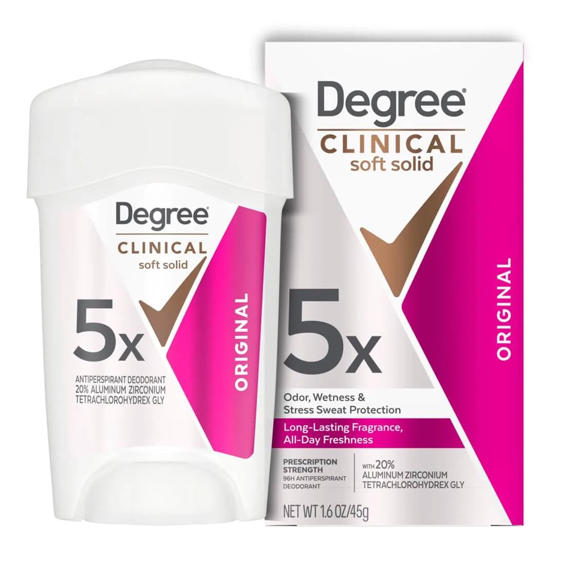 Degree Clinical Antiperspirant Deodorant Soft Solid 1.6 oz | 96-Hour Sweat & Odor Protection