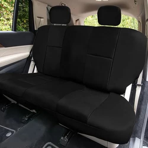FH Group Full Set Faux Leather Car Seat Covers - Universal Fit, Low Back, Easy to Clean, Black | Protect & Enhance Interior thumbnail 3