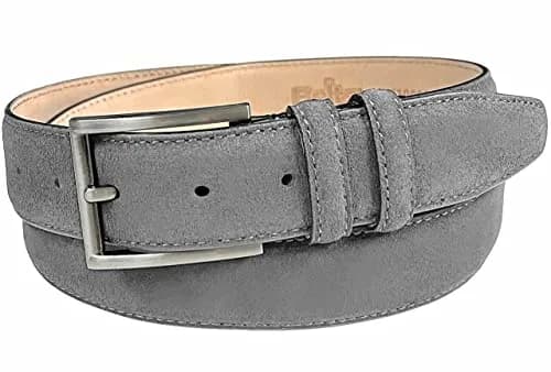 Belts.com Men's Suede Belt 35mm Gray | Genuine Leather Casual Dress Belt thumbnail 1