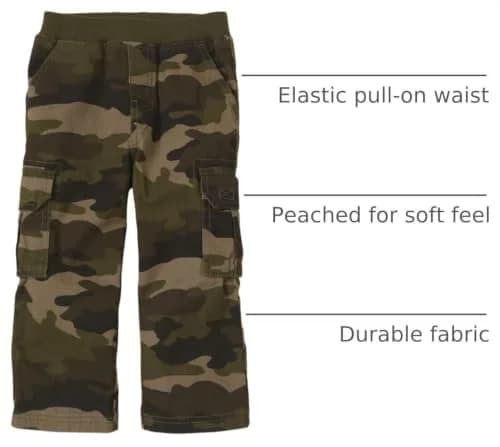 The Children's Place Baby Boys Cargo Pants Olive Camo 18-24 Months | Durable Cotton Twill thumbnail 3