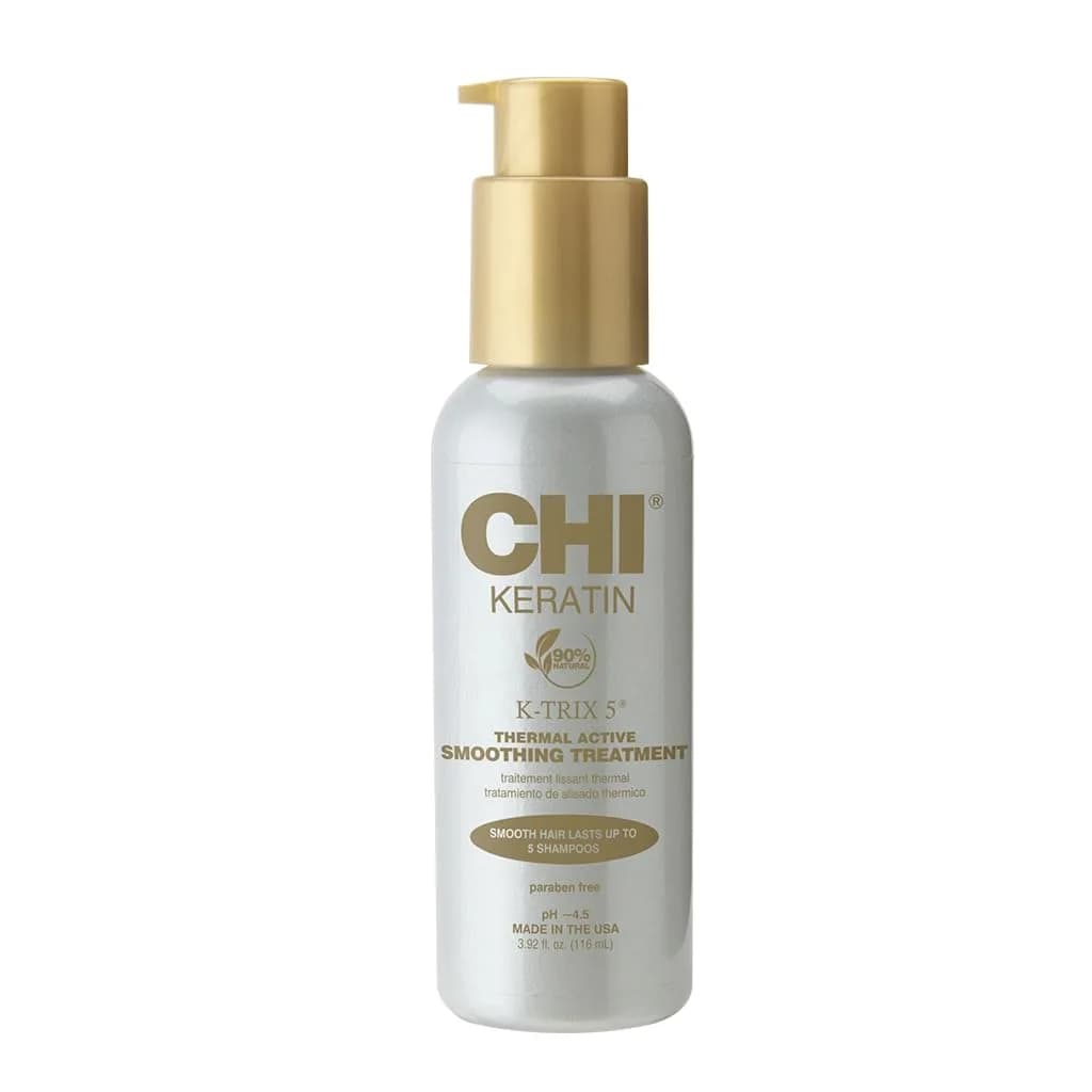 CHI Keratin K-Trix 5 Smoothing Treatment, Hair Serum, 3.92 Oz | Long-Lasting Frizz Control & Shine