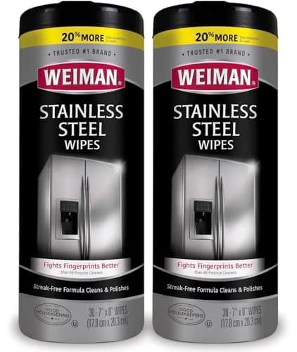 Weiman Stainless Steel Cleaning Wipes 60 Count (Pack of 2) | Removes Fingerprints & Grease thumbnail 1
