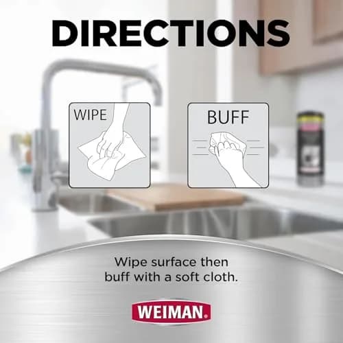Weiman Stainless Steel Cleaning Wipes 60 Count (Pack of 2) | Removes Fingerprints & Grease thumbnail 5