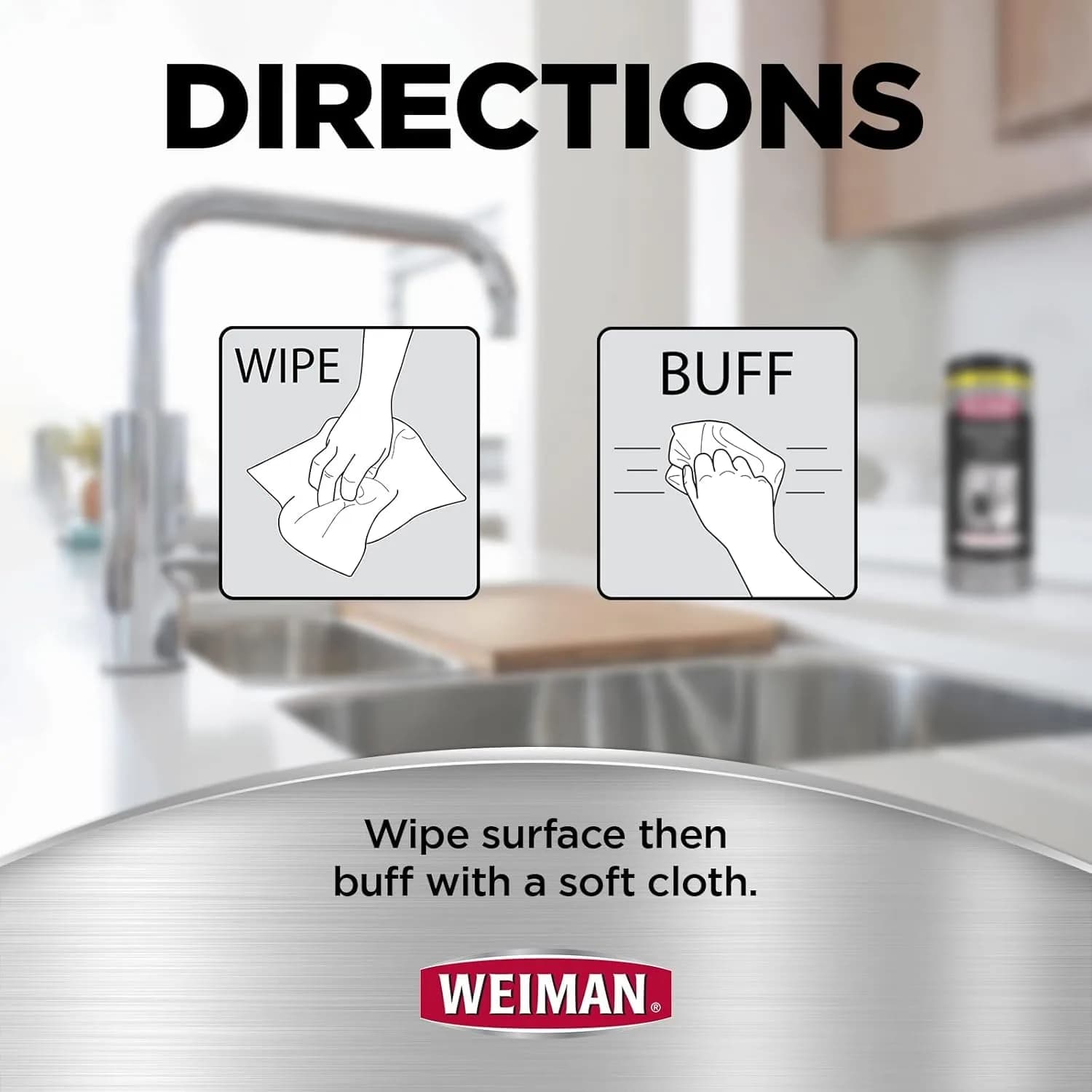 Weiman Stainless Steel Cleaning Wipes 60 Count (Pack of 2) | Removes Fingerprints & Grease - view 5