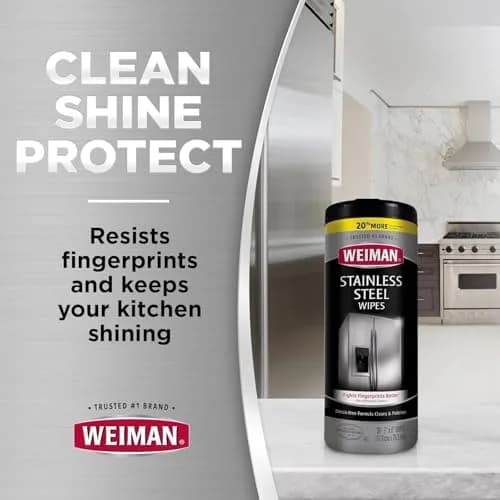 Weiman Stainless Steel Cleaning Wipes 60 Count (Pack of 2) | Removes Fingerprints & Grease thumbnail 3